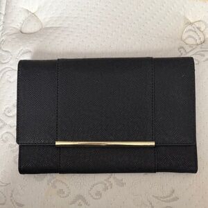 Elegant Black Clutch with Gold Accent